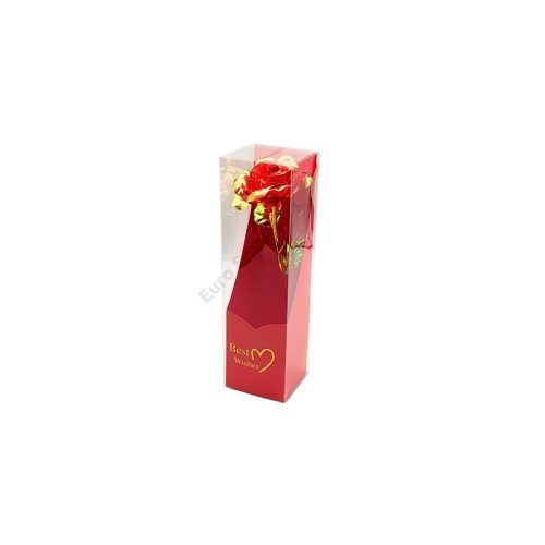 FÉMRÓZSA DOBOZBAN  24,5 cm PIROS
