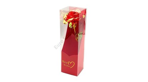 FÉMRÓZSA DOBOZBAN  24,5 cm PIROS