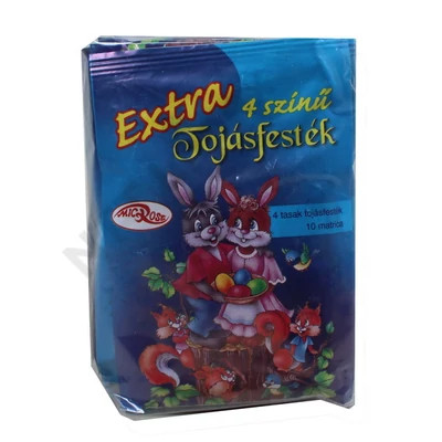 Tojásfesték 4 színű Extra+10db matrica