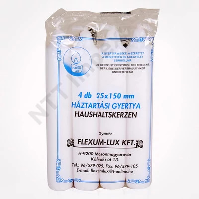 Háztartási gyertya 6,25 dkg/db 4db/cs