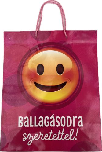 Dísztáska Ballagási közepes " Ballagásodra szeretettel!"  RÓZSASZÍN Mosolyka