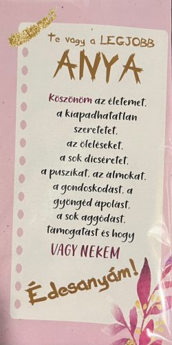  Hűtőmágnes Te vagy a legjobb Anya 7x13,5cm