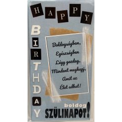 Hűtőmágnes Boldog Szülinapot kék 7x13,5cm