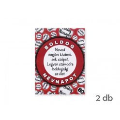 Üvegcímke matrica Boldog Névnapot 2db 9x12cm