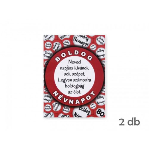 Üvegcímke matrica Boldog Névnapot 2db 9x12cm
