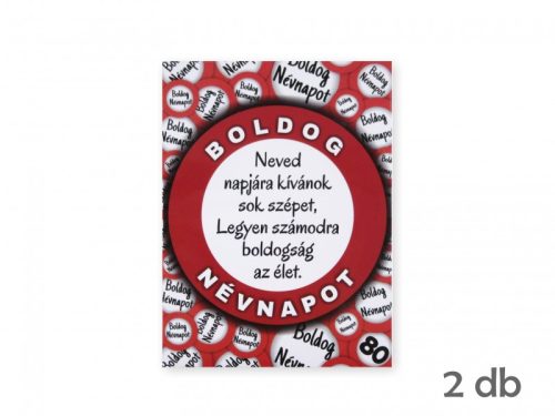Üvegcímke matrica Boldog Névnapot 2db 9x12cm