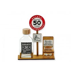   Születésnapi tábla  Pálinkás üveg 100ml + 1 pohár Boldog 50. Születésnapot 