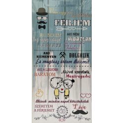   Dekor Fatábla feliratos 22x45cm "Van egy csodálatos férjem"