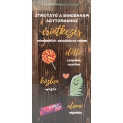   Dekor Fatábla feliratos 22x45cm "Útmutató a mindennapi ágytornához"