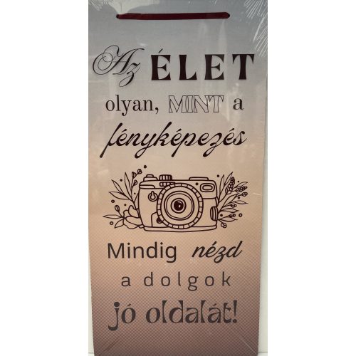 Dekor Fatábla feliratos 22x45cm "Az élet olyan, mint a fényképezés"