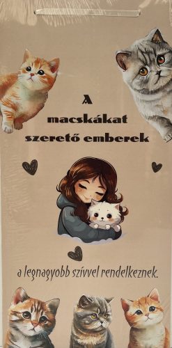 Dekor Fatábla feliratos 22x45cm "A macskákat szerető emberek a legjobb szívvel rendelkeznek"
