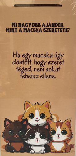 Dekor Fatábla feliratos 22x45cm "Mi nagyobb ajándék  mint a macska szeretete?"