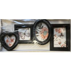 Fotókeret 2db 10*10cm, 2db 10*15cm kép műanyag fekete