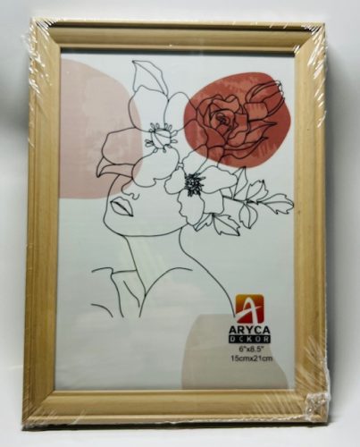 Fényképkeret műanyag barna,krém,fehér YY8064 15*21