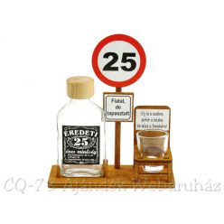   Születésnapi tábla  Pálinkás üveg 100ml + 1 pohár Boldog 25. Születésnapot 