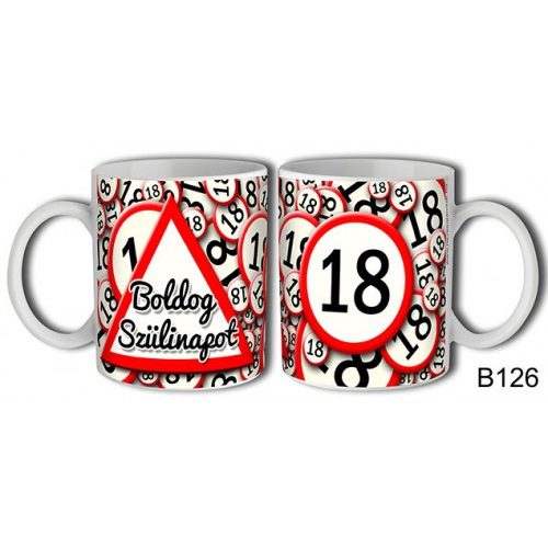 Bögre 3 dl - 18 Boldog szülinapot 