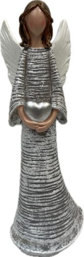 Angyal Polyrezin szivvel16cm