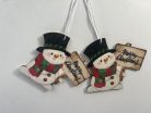 Fa Hóember "Merry Christmas" 2db-os