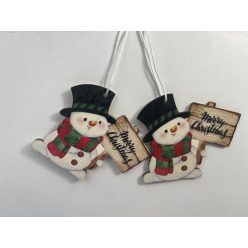 Fa Hóember "Merry Christmas" 2db-os