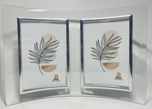Fényképtartó üveg 10*15 dupla álló asztali hajlított