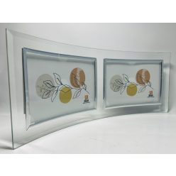 Fényképtartó üveg 10*15 dupla fekvő asztali hajlított