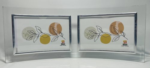 Fényképtartó üveg 10*15 dupla fekvő asztali hajlított