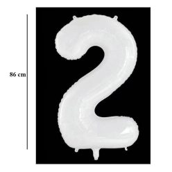   34 inch-es 2 Tejfehér - Milky Számos Super Shape Fólia Lufi
