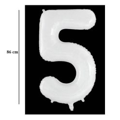   34 inch-es 5 Tejfehér - Milky Számos Super Shape Fólia Lufi