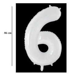   34 inch-es 6 Tejfehér - Milky Számos Super Shape Fólia Lufi