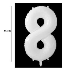   34 inch-es 8 Tejfehér - Milky Számos Super Shape Fólia Lufi