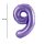 34 inch-es 9 Lila - Purple Számos Super Shape Fólia Lufi