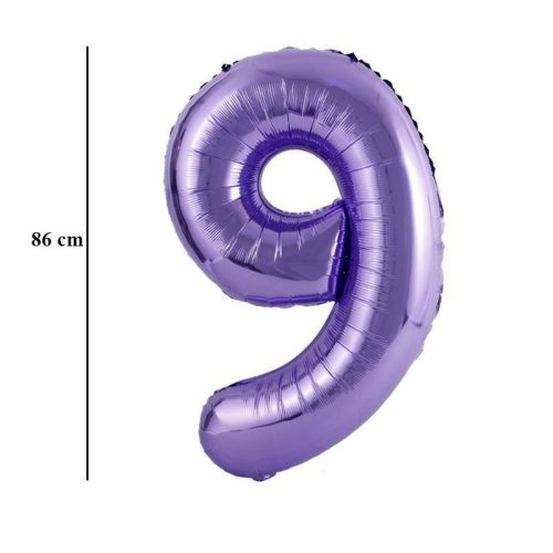 34 inch-es 9 Lila - Purple Számos Super Shape Fólia Lufi