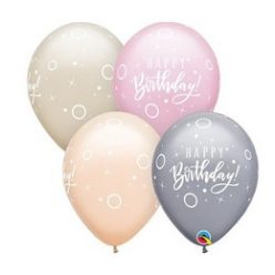   11 inch-es Birthday Dots & Sparkles Assortment Szülinapi Lufi (6 db/csomag)