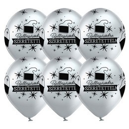 11 inch-es Ballagásodra Szeretettel Chrome Ezüst Lufi Ballagásra