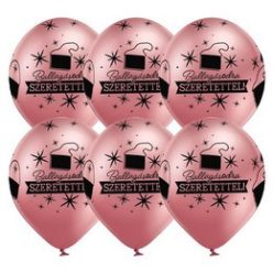   11 inch-es Ballagásodra Szeretettel Chrome Pink Lufi Ballagásra