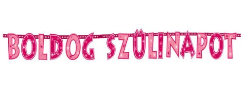 Boldog Szülinapot! Rózsaszín Lányos Betűfüzér - 2,3 m