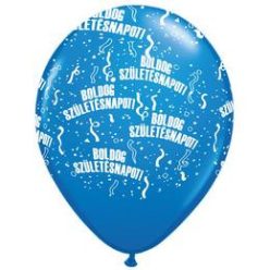   11 inch-es Boldog Születésnapot Dark Blue Lufi (6 db/csomag)