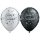 11 inch-es Boldog Szülinapot Elegant Silver és Black Lufi (6 db/csomag)