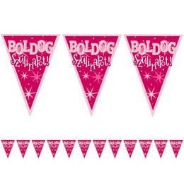 Boldog Szülinapot! Rózsaszín Lányos Zászlófüzér - 5 m