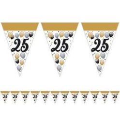  25-as Számos Szülinapi Elegáns Léggömbös Parti Zászlófüzér - 5 m