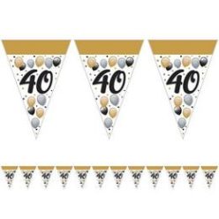   40-as Számos Szülinapi Elegáns Léggömbös Parti Zászlófüzér - 5 m