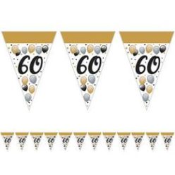   60-as Számos Szülinapi Elegáns Léggömbös Parti Zászlófüzér - 5 m