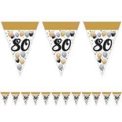   80-as Számos Szülinapi Elegáns Léggömbös Parti Zászlófüzér - 5 m