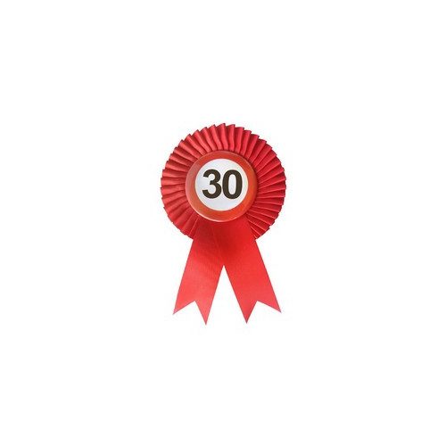 Piros Szalagos 30-as Sebességkorlátozó Szülinapi Számos Parti Kitűző