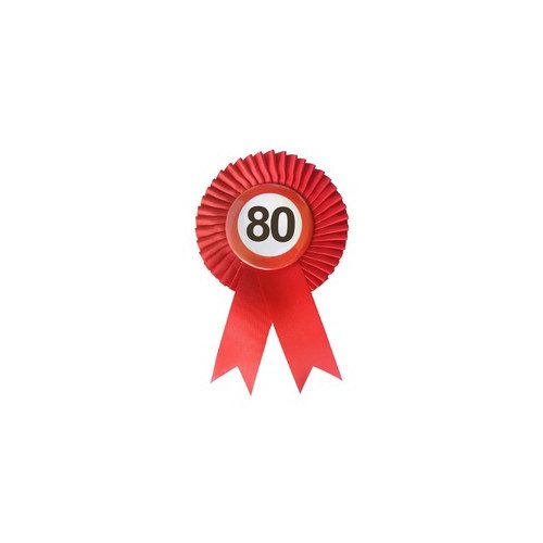 Piros Szalagos 80-as Sebességkorlátozó Szülinapi Számos Parti Kitűző