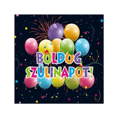 Lufi súly Boldog Szülinapot! Fekete Környezetbarát - 16 gr.
