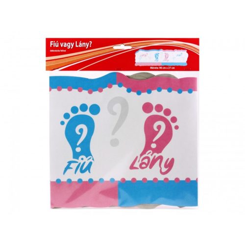Fiú vagy Lány Babaváró Parti Banner - 90 cm x 27 cm