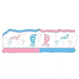 Fiú vagy Lány Babaváró Parti Banner - 90 cm x 27 cm