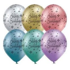   11 inch-es Boldog Szülinapot Chrome Assortment Lufi (6 db/csomag)