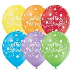   11 inch-es Boldog Születésnapot Assorted Szülinapi Lufi (6 db/csomag)